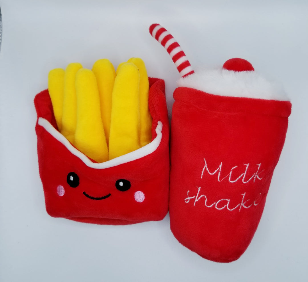 Fries & Milkshake 2 Pack Dog Toy