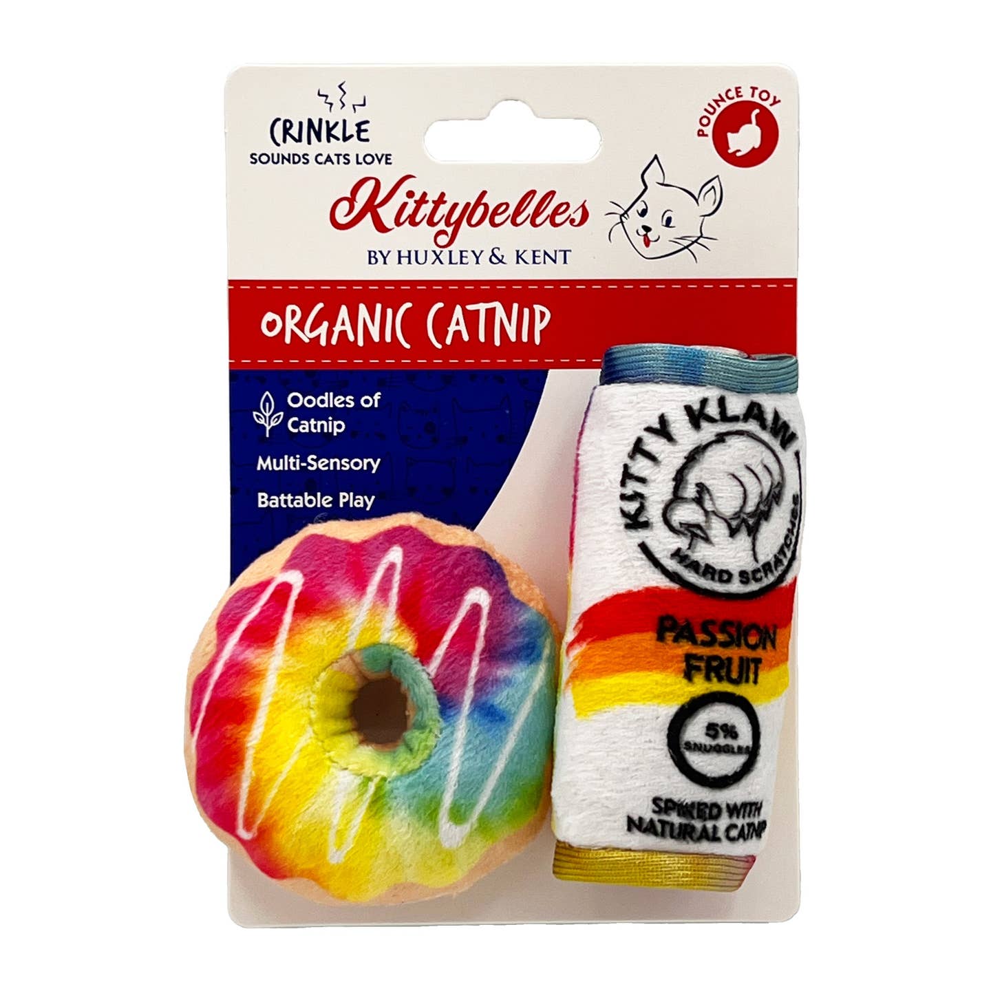 Donut & Kitty Claw Passion Fruit 2 pk Cat Toy